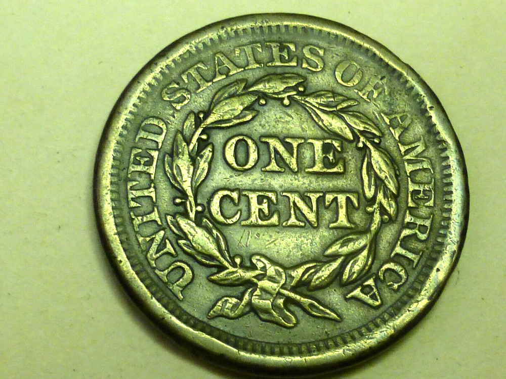 1857 LARGE CENT XF-AU