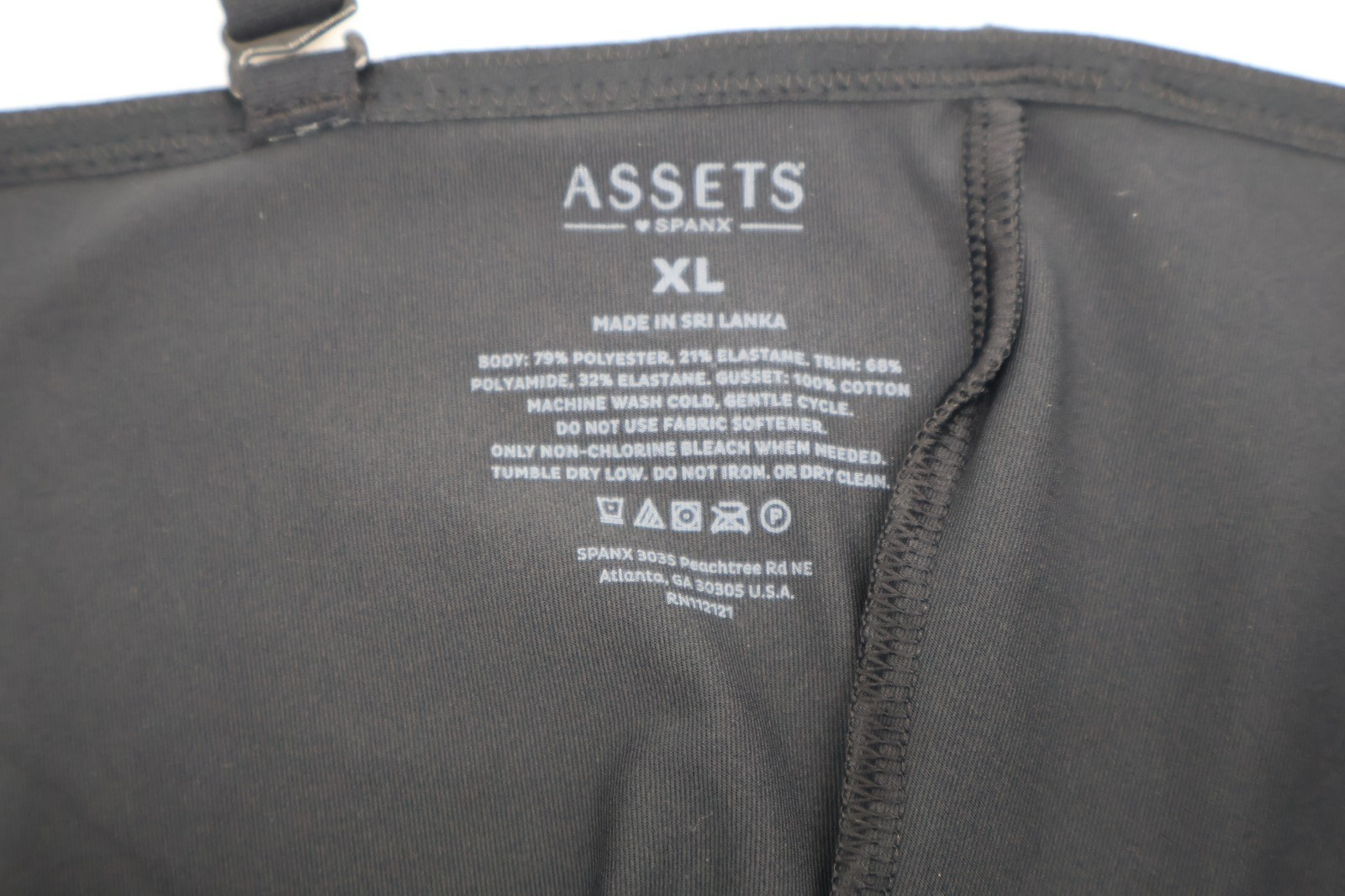 ASSETS by SPANX Women's Lace Trim Thong Bodysuit - Black XL NWT