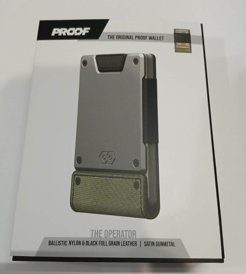 Proof wallet THE OPERATOR Ballistic Nylon & black grain leather- Satin gunmetal
