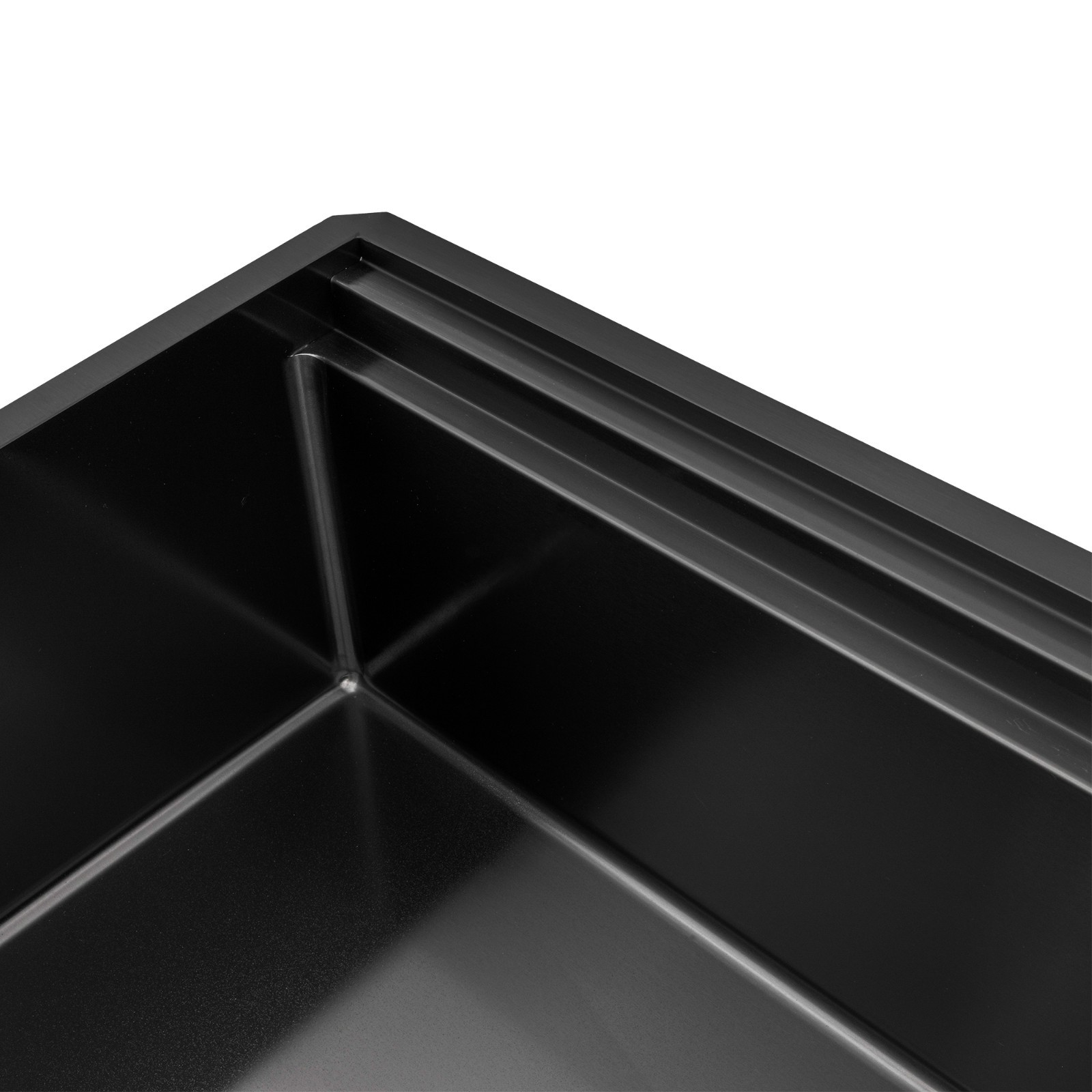 Ruvati 33" Gunmetal Black Workstation Two-Tiered Ledge Kitchen Sink - RVH6222BL
