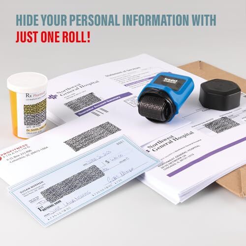 ID Protector Ink Roller – Identity Theft Protection Roller Stamp – incl. 3