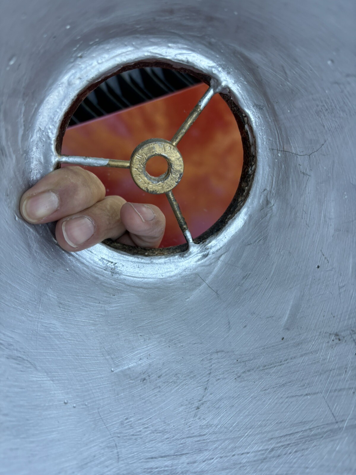 Rare UNIQUE Vintage Ceramic Clay ceramic Lamp Shade Heavy Brown Pottery Tribal