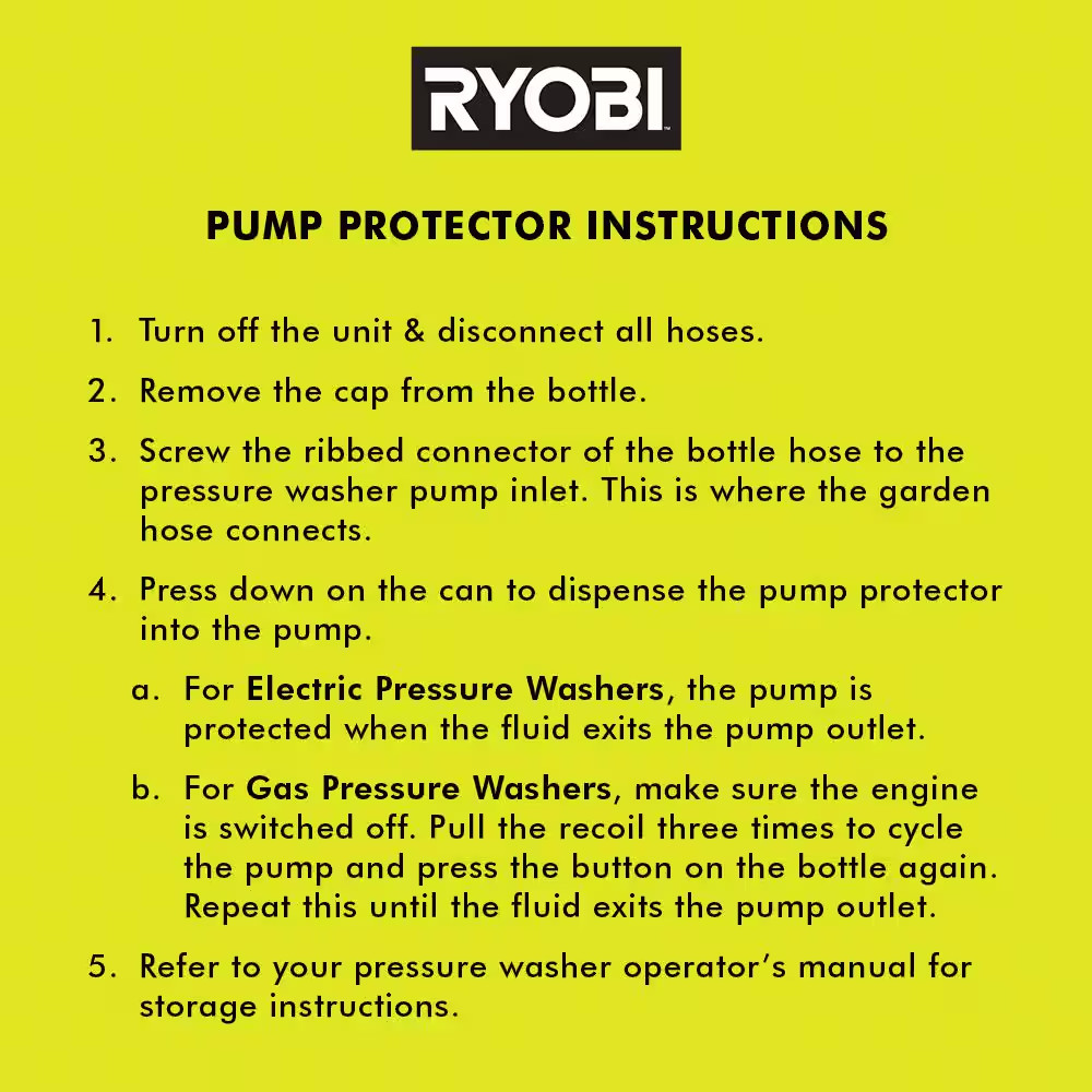 4 Oz. Pressure Washer Pump Protector