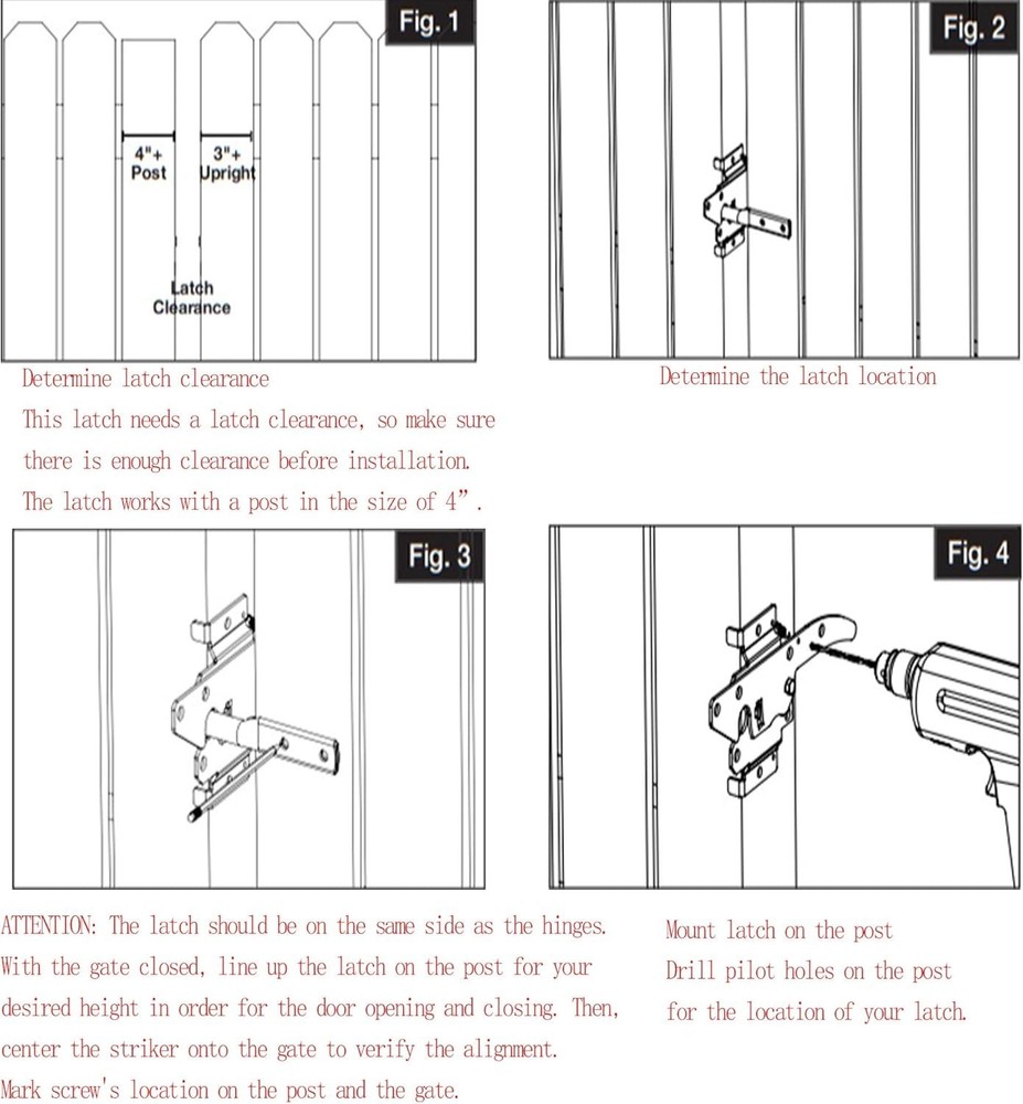 Automatic Gravity Lever Gate Latch - Elegant Black Finish for Easy Installation