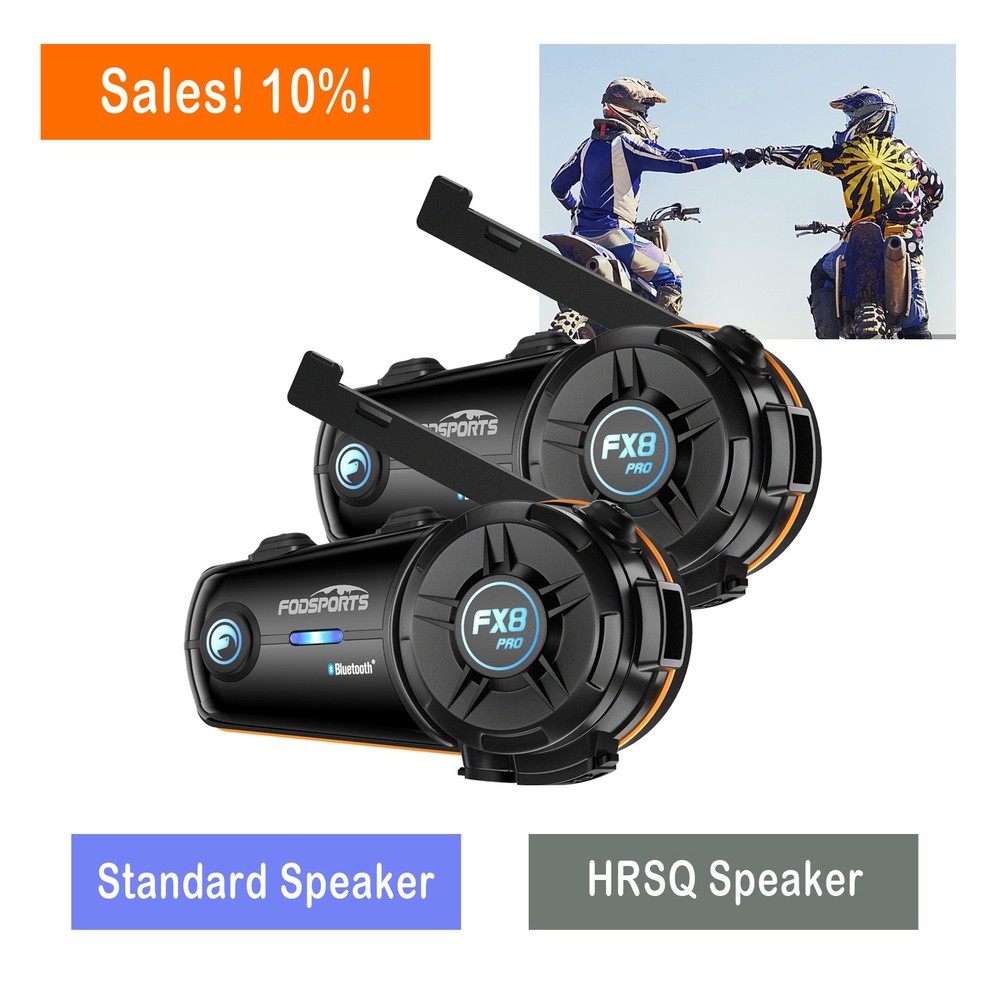 FX8 Pro Motorcycle Helmet Bluetooth Intercom Headset HRSQS Multi tasking audio