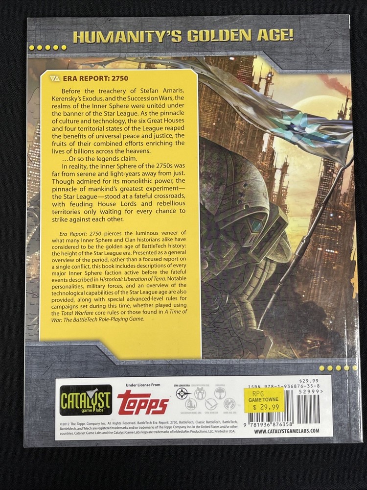 BattleTech Era Report 2750 Sourcebook OOP Catalyst - VG 2012