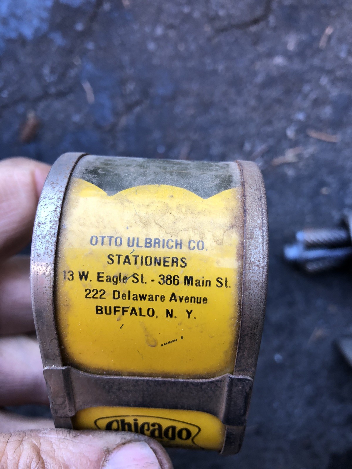 1921 APSCO CHICAGO Wall or Table Mount Pencil Sharpener See Through Discharge