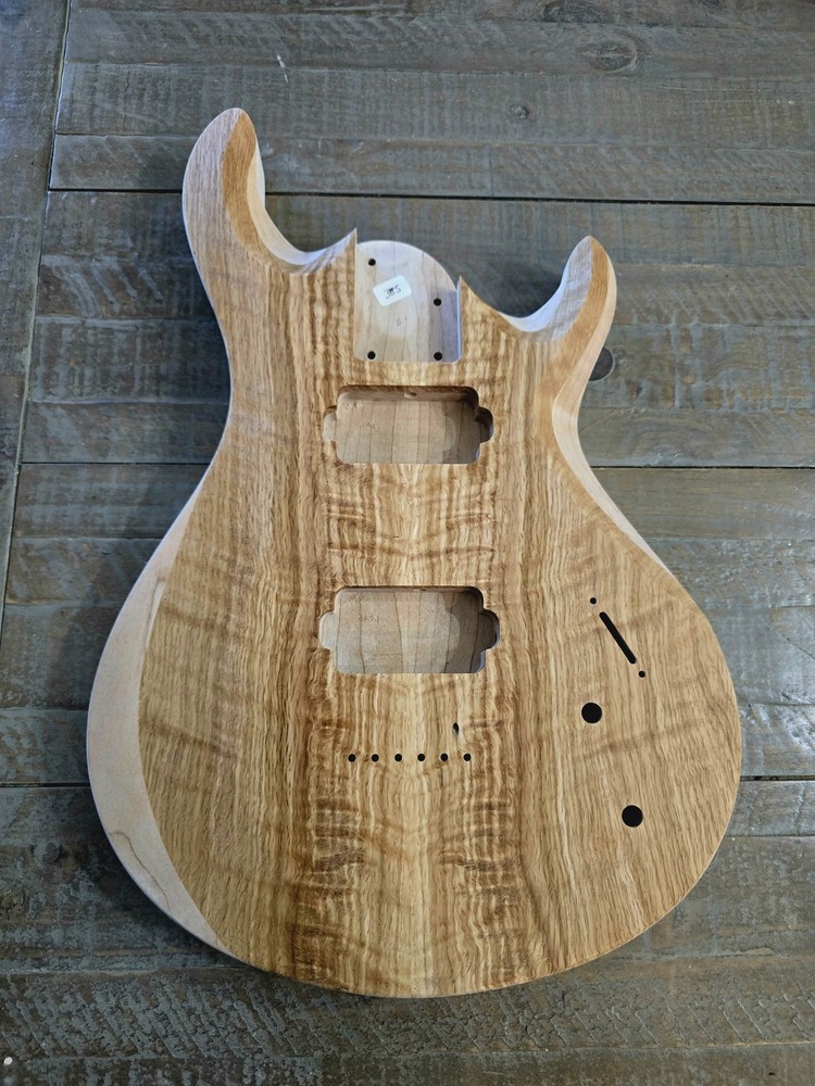 Guitar Body, Flamed White Oak on Maple