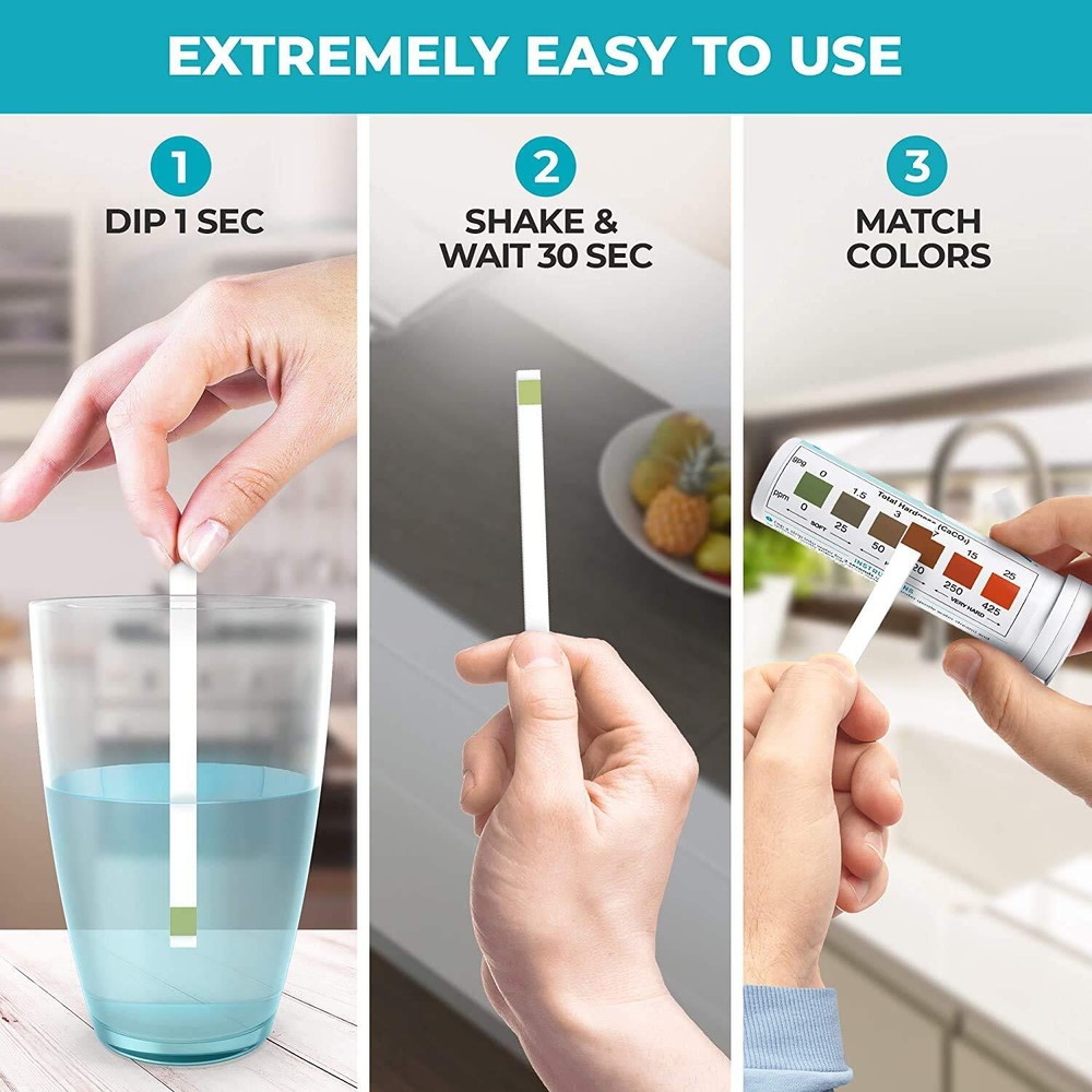 Varify Water Hardness Test Kit 150 Strips Quick Accurate Results Easy Read Chart