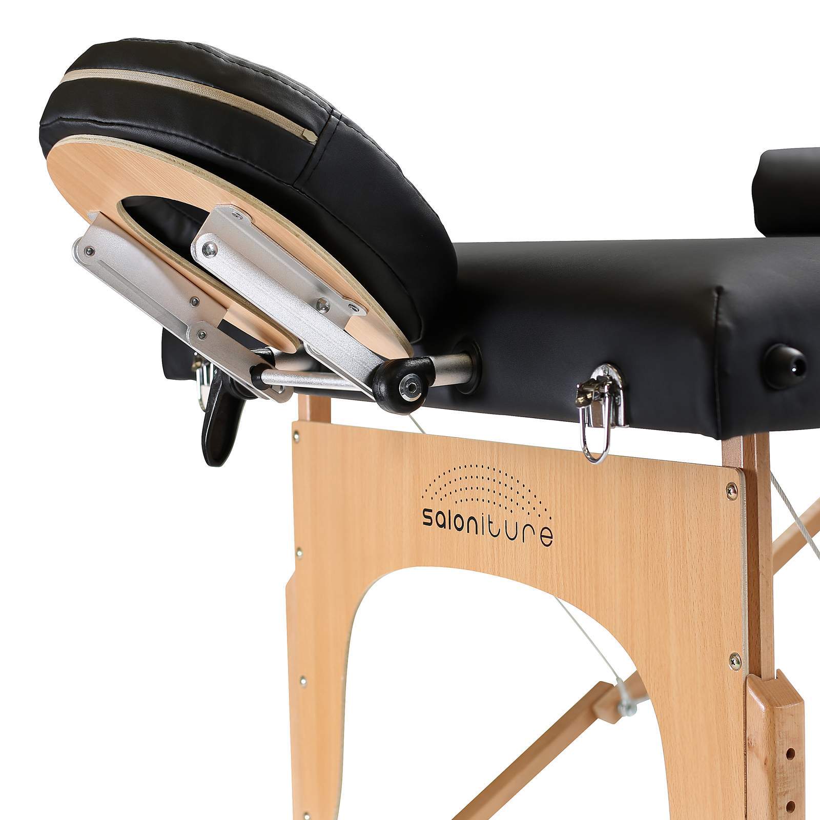 Portable Black Massage Table with Bolster and Tilt Backrest