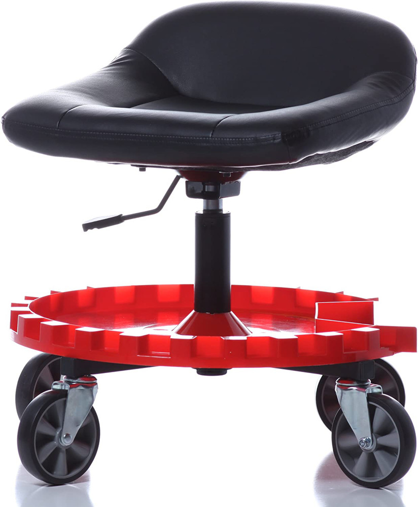 Creeper Seat Monster Padded Rolling Mobile Work Stool Adjustable Height Mechanic