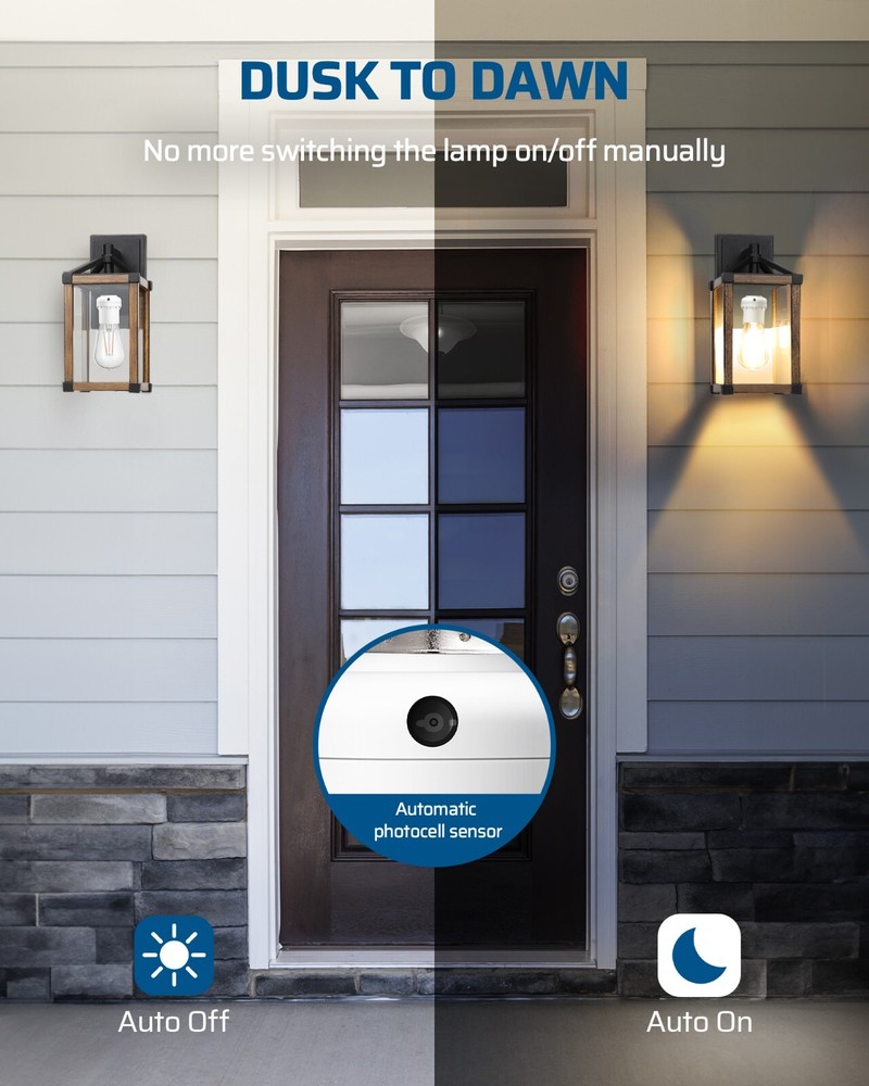 DEWENWILS 2 Pack Light Sensor Socket, Dusk to Dawn 360° Sensor Rotation, E26