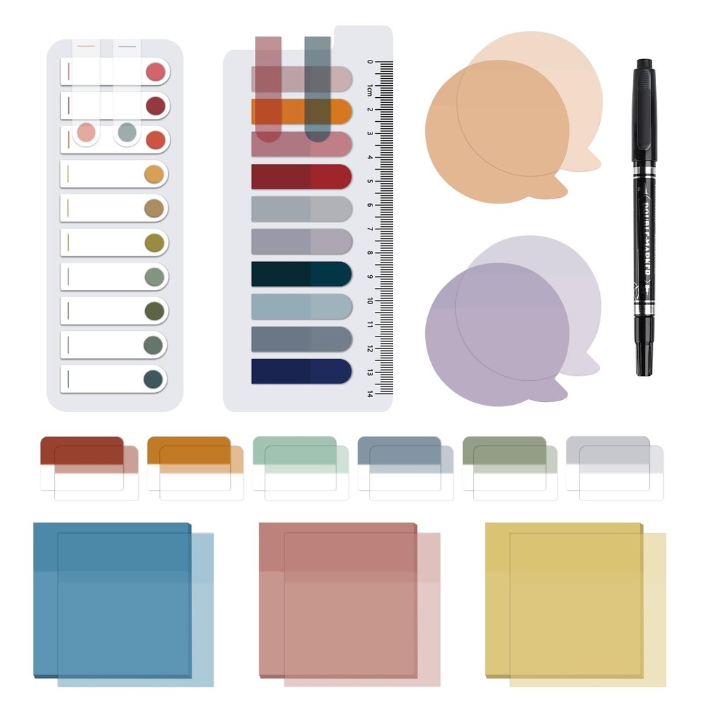 Transparent Sticky Notes, Clear Sticky Note with Pen, See Through Waterproof ...