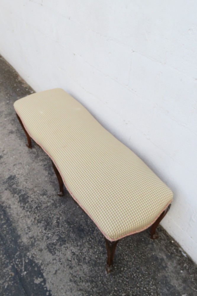 French Long Upholstered Bed End Bench Stool 6296