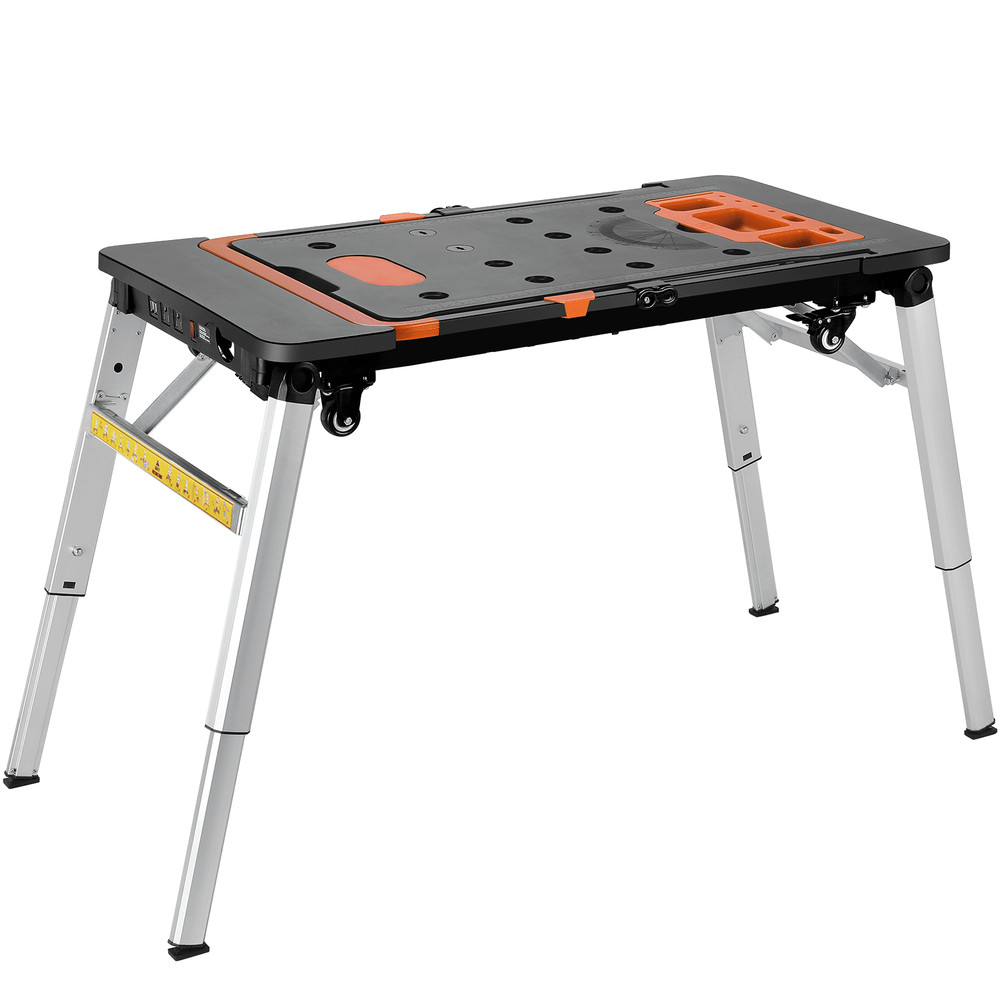 7-In-1 Multifunctional Folding Work Table, Portable Workbench for Garage, as Saw