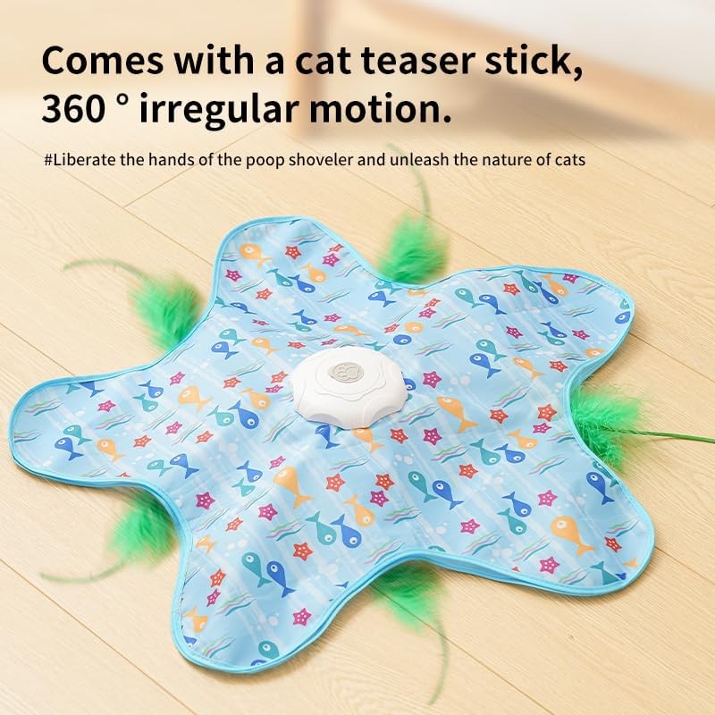 Touch-Activated Cat Toy: 3 Modes, Random Motion, Hidden Feather & Squeak