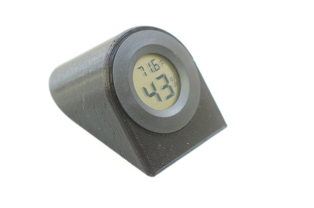 Angled Display Stand Mini Digital Temperature Humidity Hygrometer Circle LCD