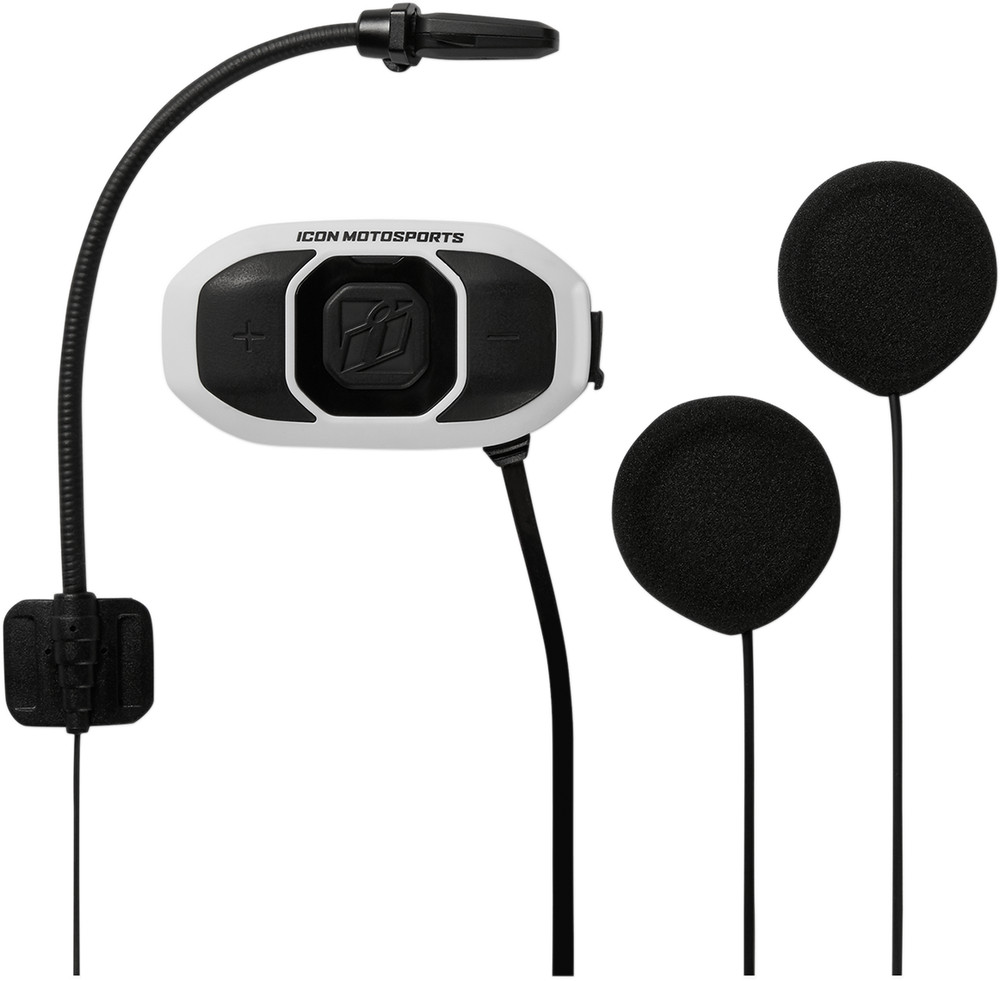 ICON RAU Communicator Helmet Headset System 44020779 White