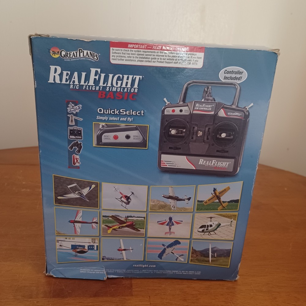 Real Flight R/C Flight Simulator Basic W/ DVD Controller Great Planes