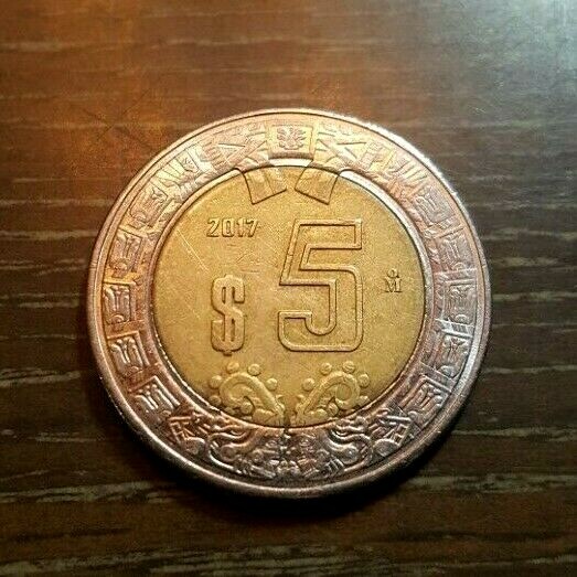 5 Pesos 2017 Bi-Metallic Mexico nice!
