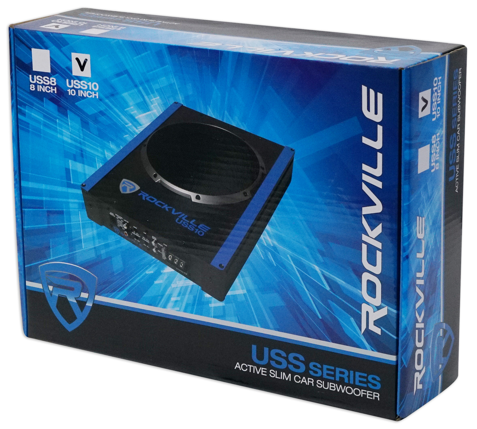 Rockville USS10 10" 800w Slim Under-Seat Powered Car/Truck Subwoofer Sub+Amp Kit