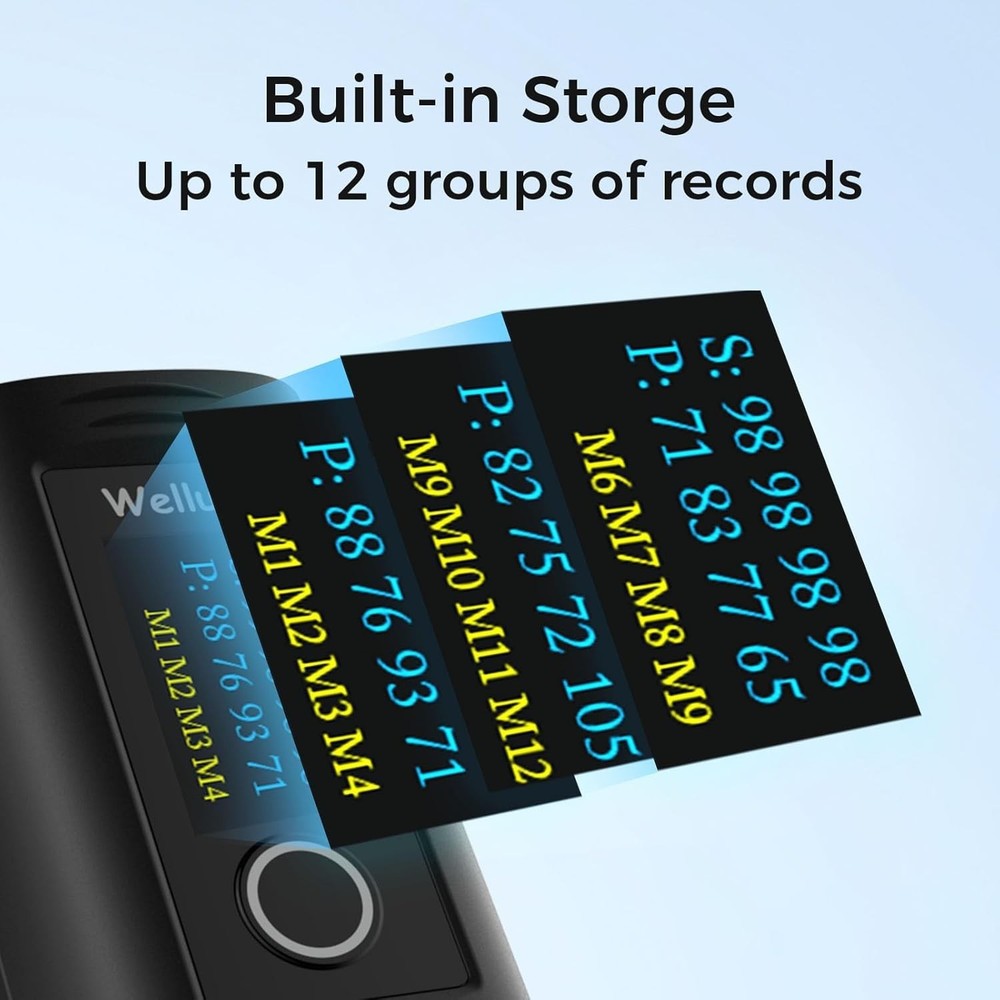 FSA Eligible Fingertip Pulse Oximeter with Free App & Built-in Memory Function