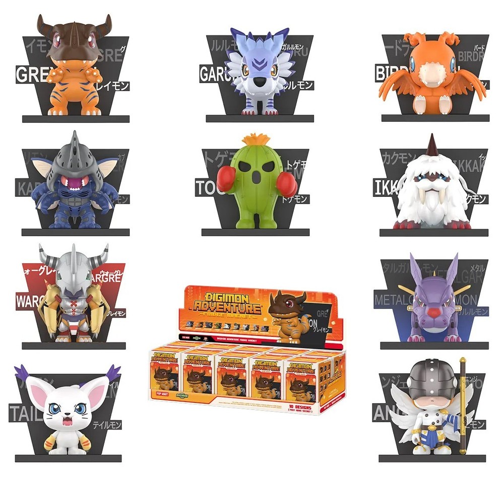 POP MART x Digimon Adventure Fridge Magnet Confirmed Figure Dolls Toy Open Box