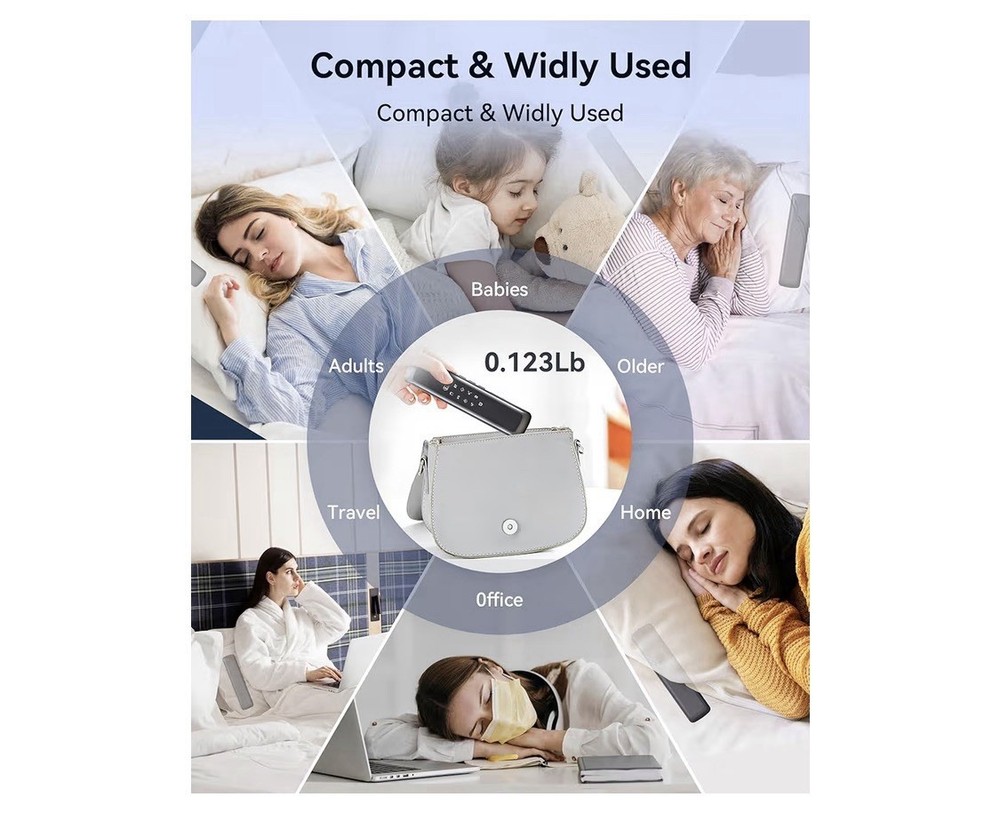 Under Pillow Speaker Bluetooth Bone Conduction Sleep Aid White Noise Timer Black