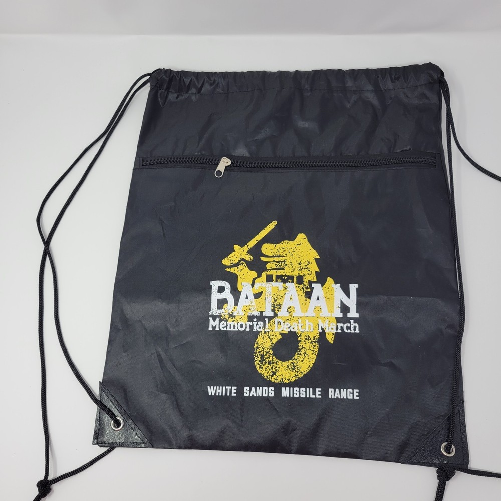 Bataan Memorial Death March Drawstring Backpack White Sands Missile Range Bag