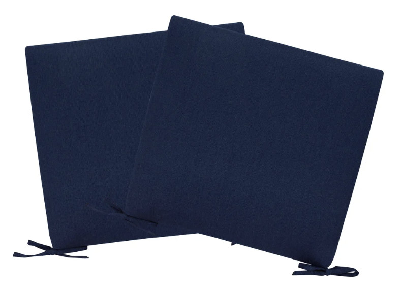 Peak Season Sunbrella® Easy-Care Outdoor Seat Pad, 2-pack, Blue, 18x19x2 (NEW)