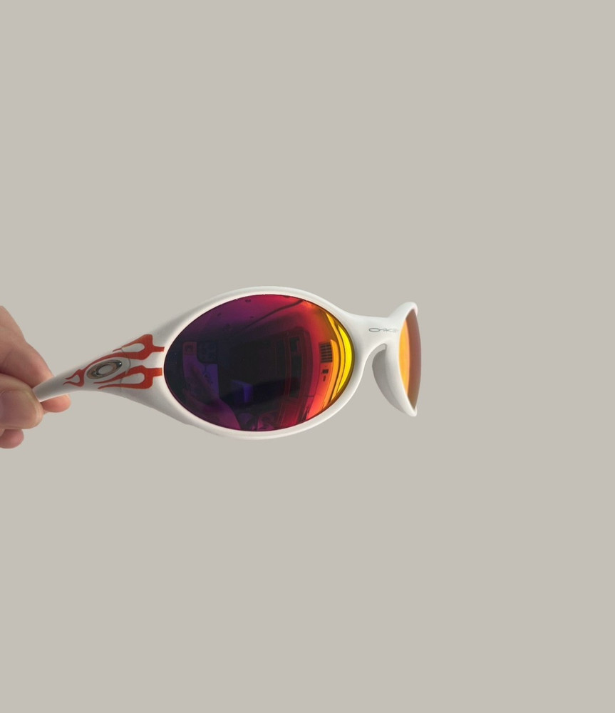 Oakley Eye Jacket Lightweight Polarized Red ​Lenses White Frames