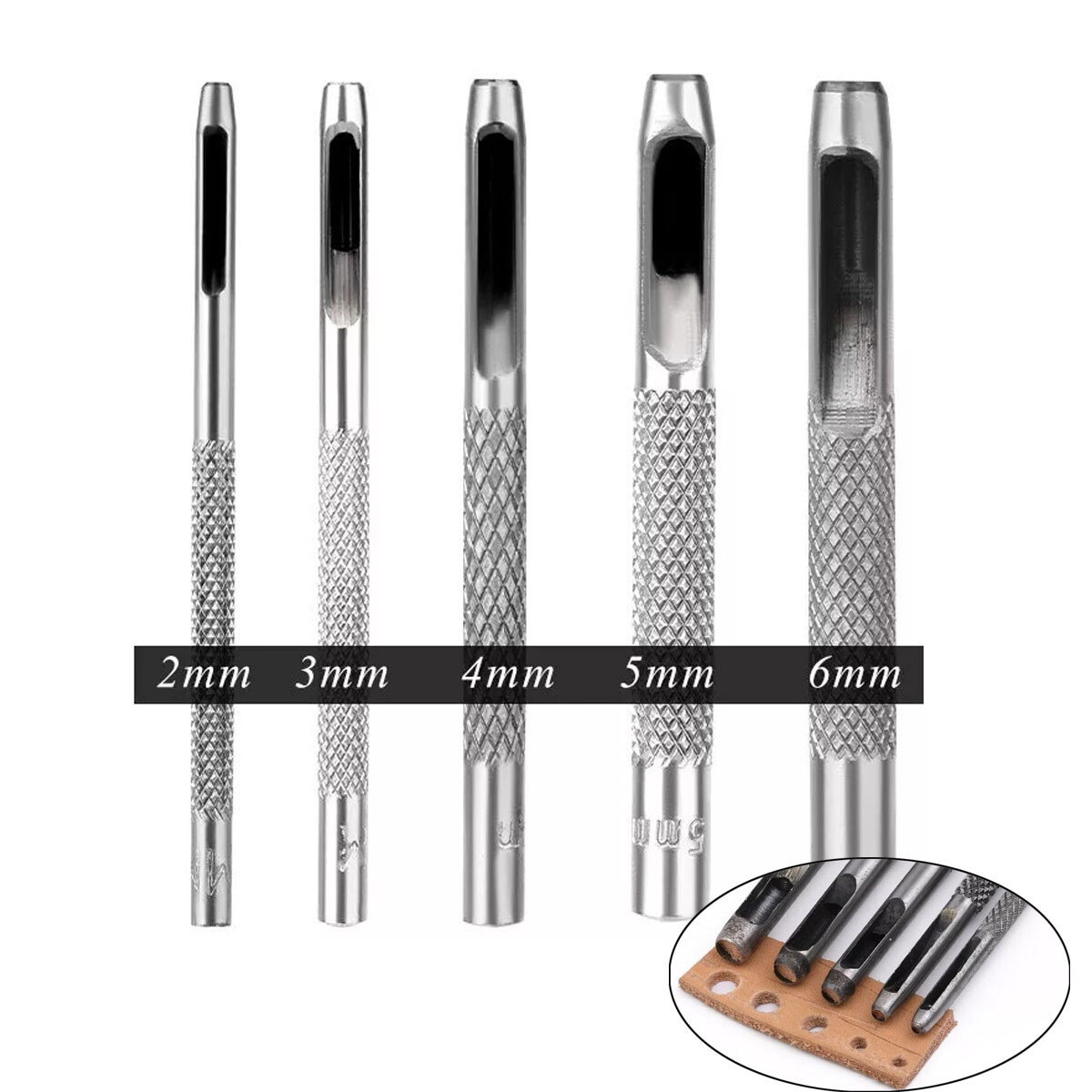1-11mm Leather Hole Punch Round Steel Hole Punch Set Leather Punch Tool for Belt