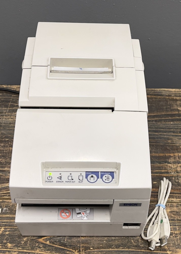 Epson TM-H6000III M147G POS USB Networking White Printer w/ Power Adapter Cable