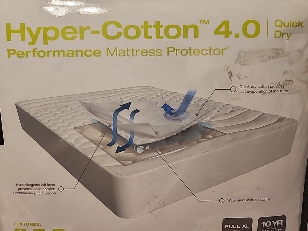 Bedgear Hyper-Cotton 4.0 Quick Dry Performance Full XL Mattress Protector