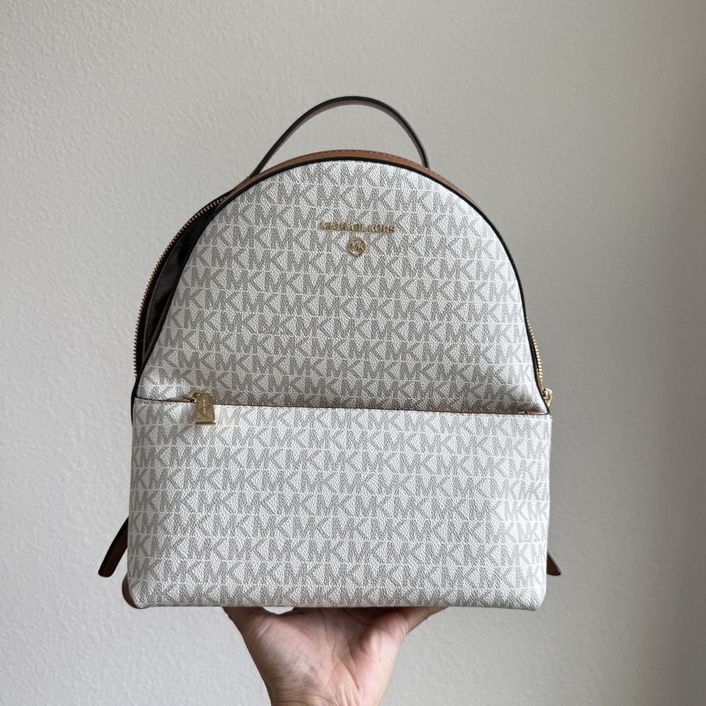 Michael Kors Valerie Medium Logo Backpack Vanilla NWT