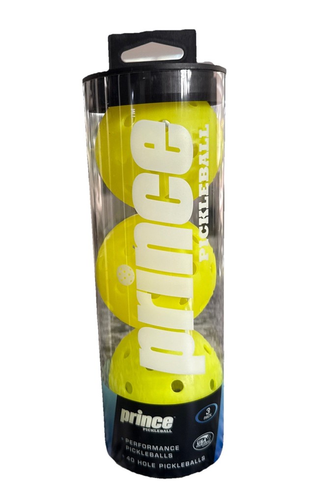 Prince - Performance Pickleballs, Optimized Pickleballs - 3 Pack, Yellow