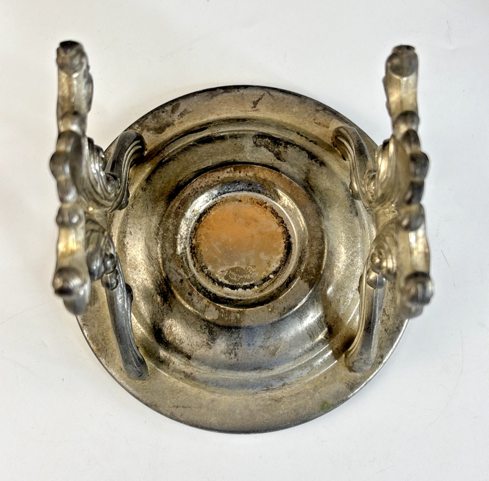 Vintage Silver plated 2 Piece Tilting Gravy Boat with Warming Stand HONG KONG