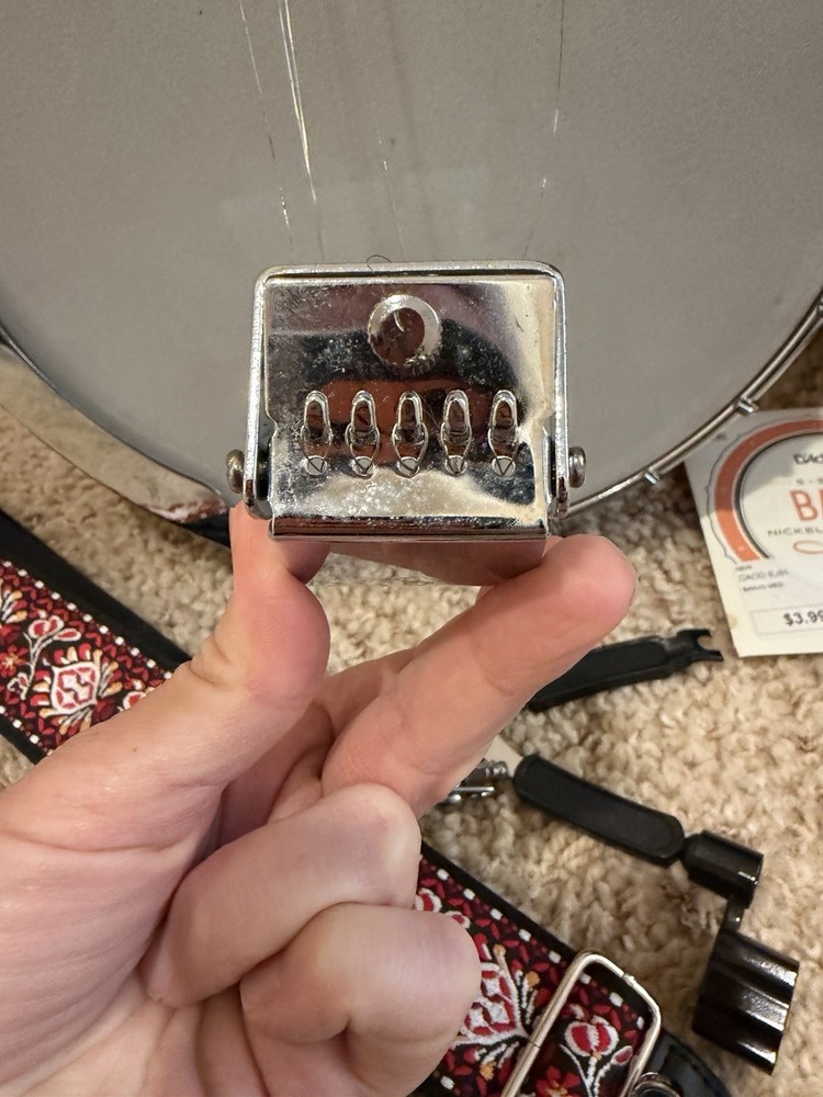 Mitchell MBJ200 Mahogany 5 String Banjo + Crossrock Bag + Strings Bundle READ