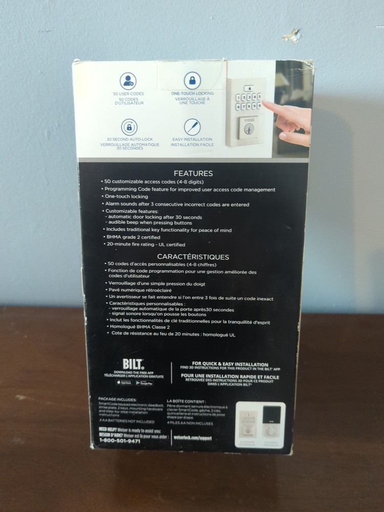 ** Brand New ** Weiser SMARTCODE DOOR lock Silver
