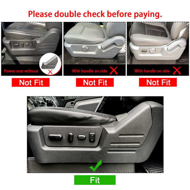 For 2009-2014 Ford F150 Driver Left Seat Cover Bezel Trim Panel Black Plastic