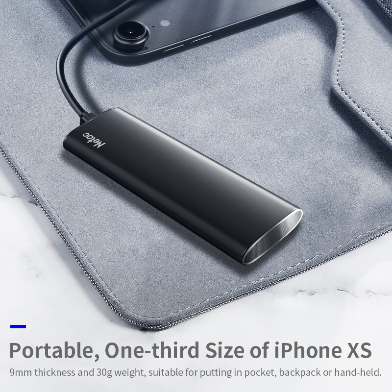 Netac 500GB Portable SSD USB 3.2 Gen2 Type-C External Solid State Drive 500MB/s