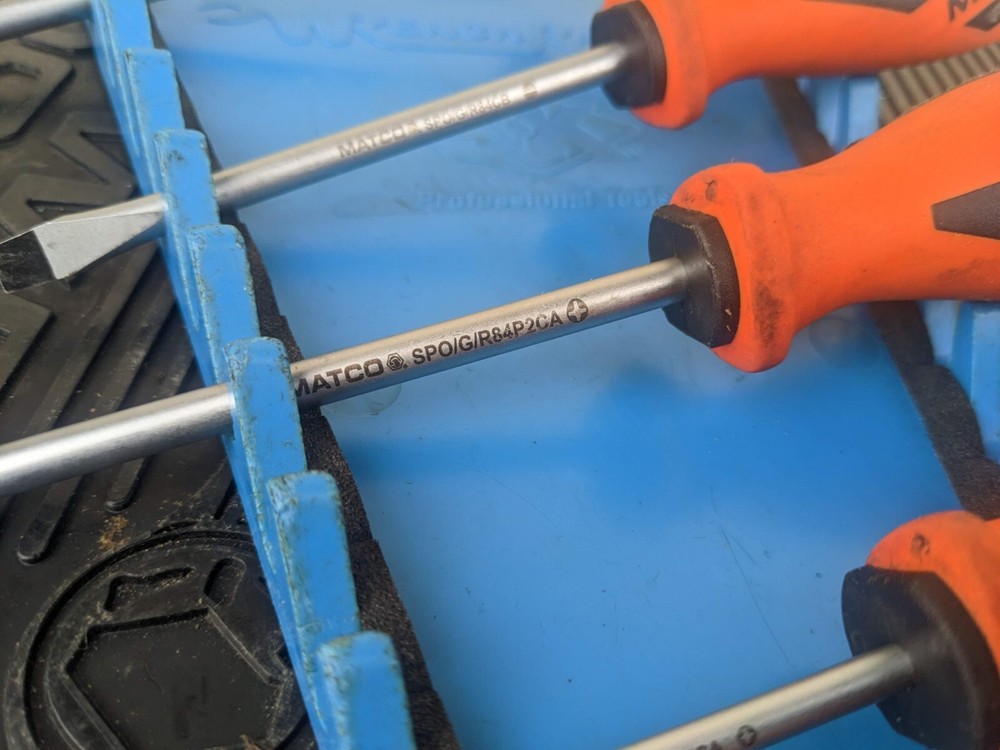 #ay954 Matco Tools 5 Pc Premium Orange Screwdriver Set