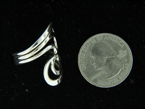 Sterling Silver Ring Adjustable Swirl Ladies Ring