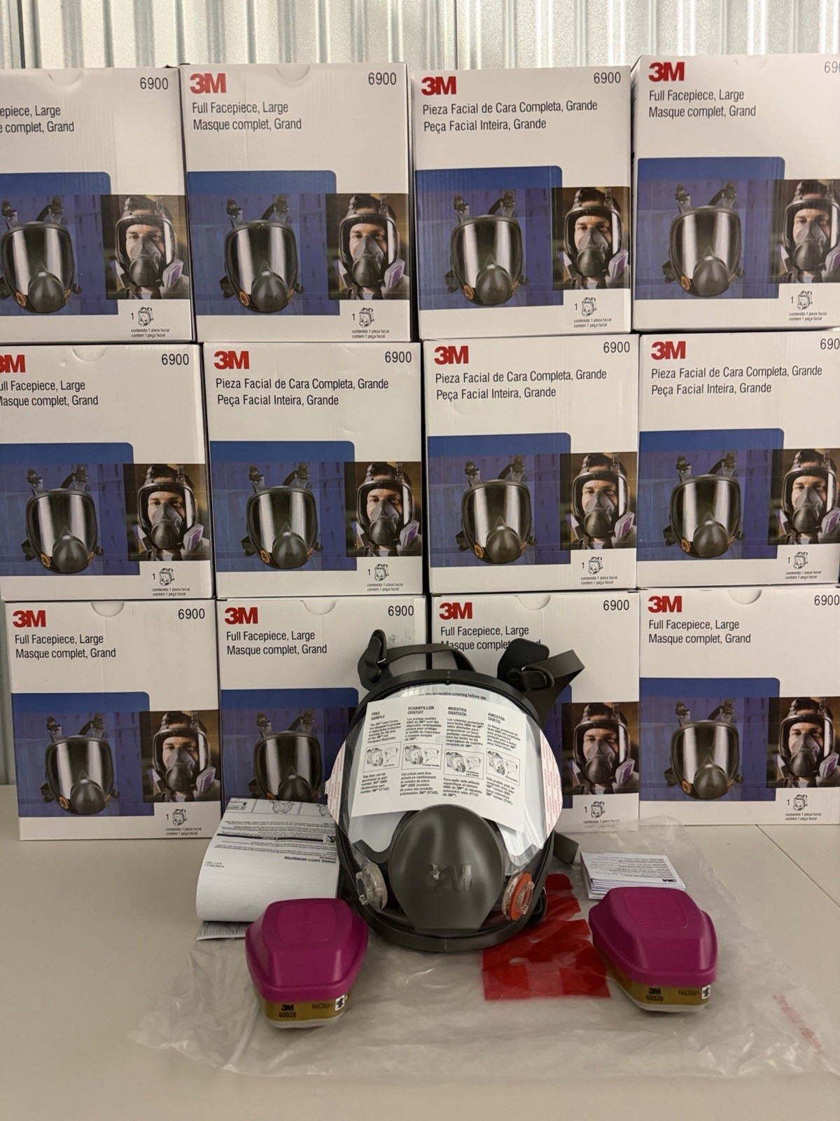 Bundle 3M 6900 LARGE FULL FACE RESPIRATOR MASK & 2 60926 MULTI GAS CARTRIDGE