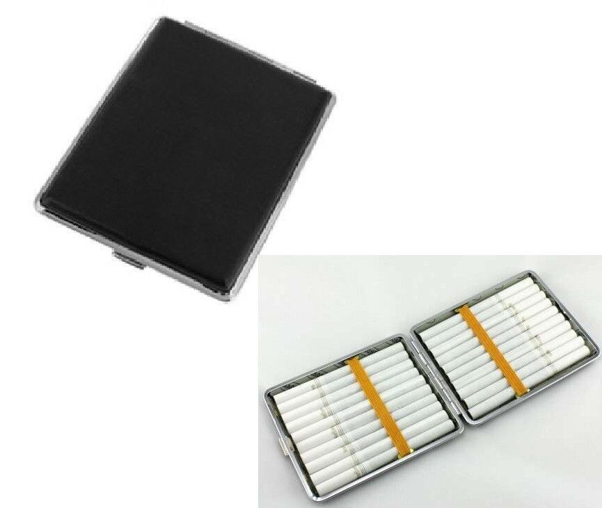 Metal Leather Double Sided Straight Roll up Cigarette Case