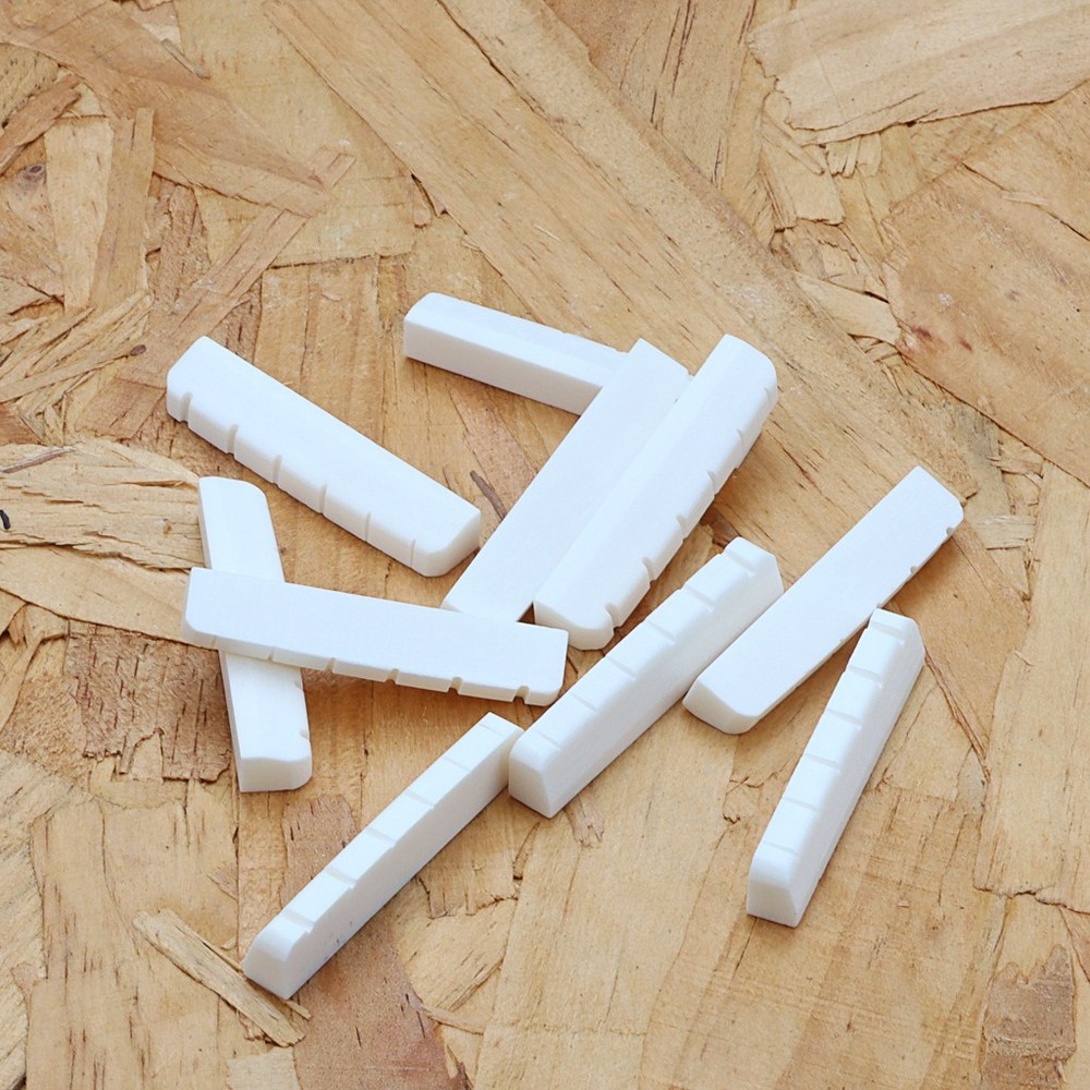 Slotted 10Pcs 43mm Guitar Bone Nut for 6 String Stratocaster Strat ST Replace