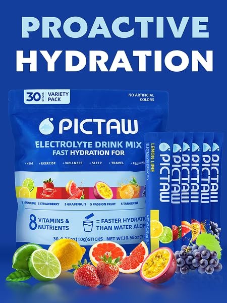 Electrolytes Powder Packets,30 Hydration Sticks, Electrolyte Drink Mix for Da...