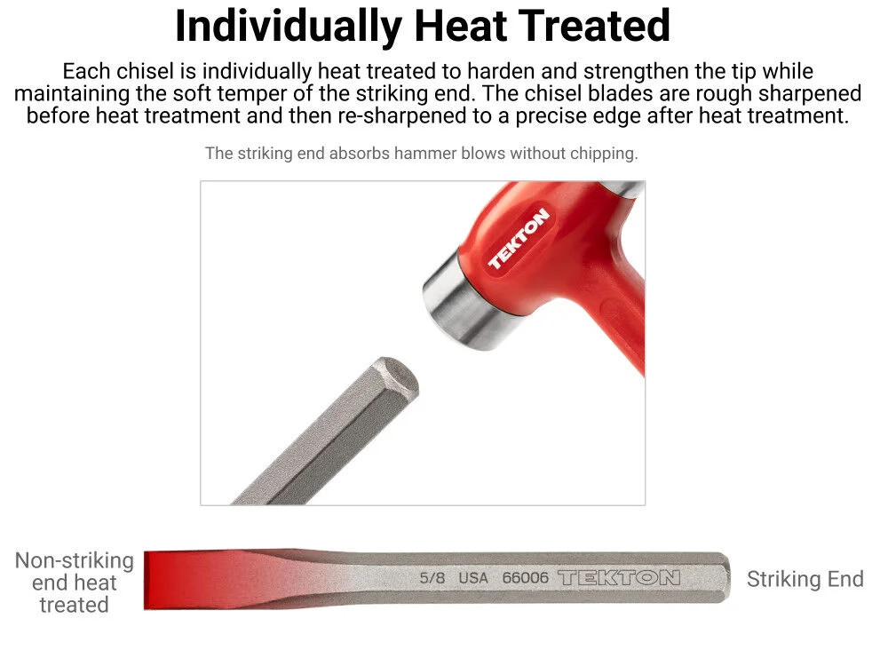 Tekton Cold Chisel Set, 7 Pieces (1/4-1 Inch)