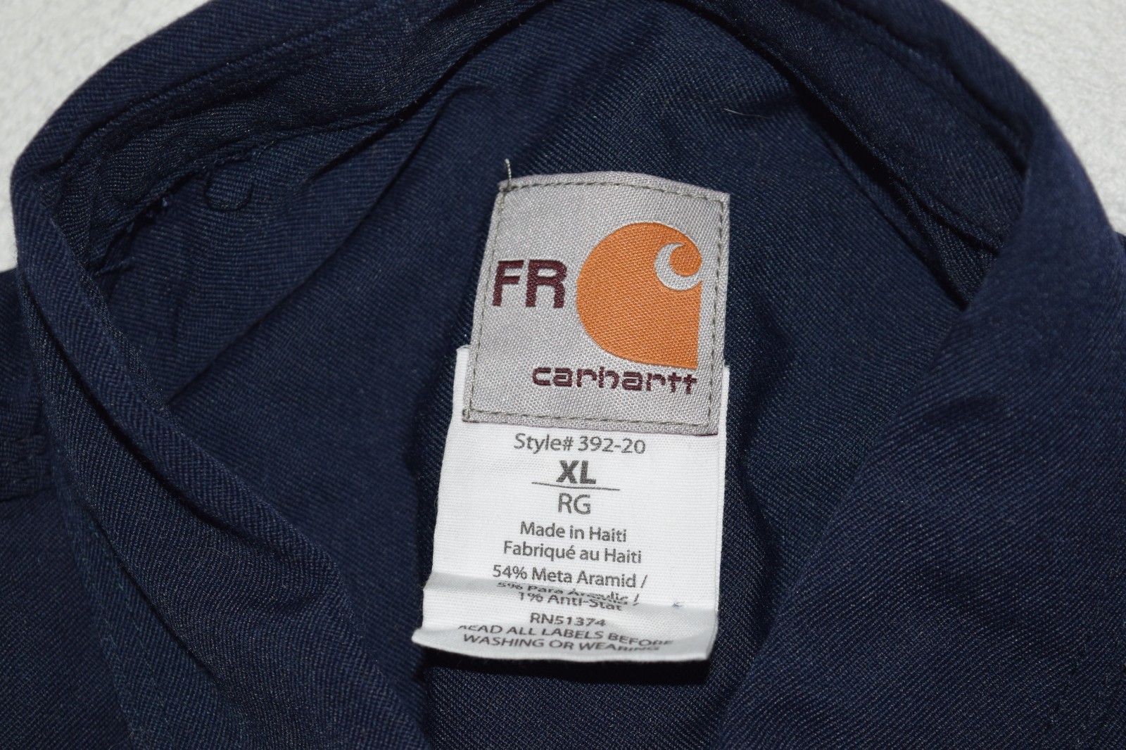 Carhartt FR CAT2 392-20 Flame Resistant Long Sleeve Shirt XL