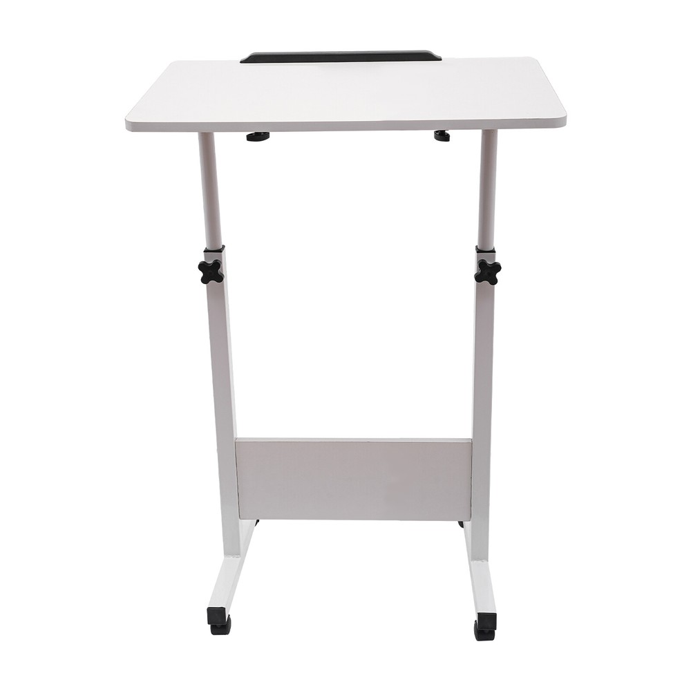 Adjustable Height Rolling Laptop Desk with 360° Swivel Wheels